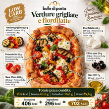 Carica l'immagine nel visualizzatore di Gallery, Bolle Di Pasta® Base Pizza Low Carb-Keto – 100% Artigianale, +30% Proteine (24,2 g), Solo 2,4 g di Carboidrati – Gustosa