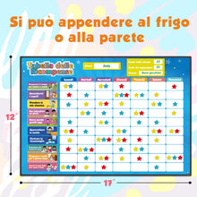Carica l'immagine nel visualizzatore di Gallery, Tabella delle Ricompense per Bambini. La Tabella Magnetica Star Stimola i Bambini a Comportarsi Bene. Include 80+ Faccende Domestiche e 300 Stelle - Versione migliorata, in Italiano