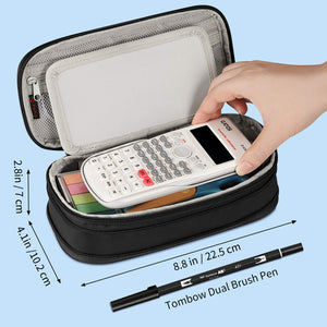 FINTIE Astuccio di Grande Capacità, Espandibile Portatile Cancelleria Portamatite Trucco Borsa con Cerniera per Scuola Ufficio Adulto Ragazze Ragazzi Studenti,