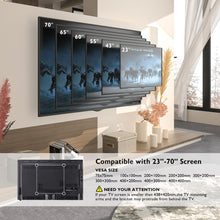 Carica l'immagine nel visualizzatore di Gallery, BONTEC Supporto da Parete per TV al Plasma LED LCD Piatti e Curvi 23-70 inch, Inclinazione Girevole Staffa con Doppio Braccio Peso fino a 45kg, Max VESA 400x400mm,con Fascette per Cavi