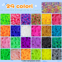 Carica l&#39;immagine nel visualizzatore di Gallery, Uolifrem Elastici per Braccialetti Bambini, 29 Colori Elastici Braccialetti Kit, Fai Da Te Loom Bands Kit con Accessori，Starter kit di elastici, Regalo per Ragazze e Ragazzi