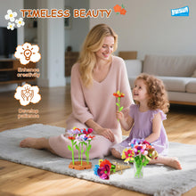 Carica l'immagine nel visualizzatore di Gallery, LELESUN Kit fai da te con bouquet di fiori di stoffa, giocattolo da stampa floreale, set fai da te per bambini, arte e a