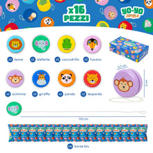 Carica l'immagine nel visualizzatore di Gallery, BONNYCO Yoyo Bambini in Legno Animali Pack 16 Gadget Compleanno Bambini