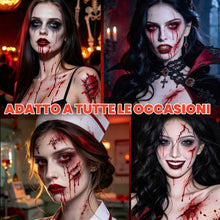 Carica l'immagine nel visualizzatore di Gallery, Trucchi Halloween Make Up Kit con Sangue Finto Lavabile e Cera Cicatrici