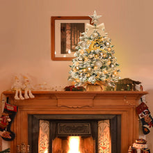 Carica l'immagine nel visualizzatore di Gallery, Mini Albero di Natale Artificiale Piccolo,60 cm Albero di Natale Piccolo con Luci con 23 Decorazioni Natalizie Fai da Te,Albero di Natale con Adatto per Natale e Capodanno﻿ (floccaggio)