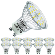 Carica l'immagine nel visualizzatore di Gallery, EACLL Lampadine LED GU10 4.9W Equivalente a Alogena 75W, Pacco da 10, 585lm 6000K Bianco Freddo, Faretti AC 230V senza S