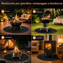 Carica l'immagine nel visualizzatore di Gallery, Tappetino Per Braciere Per Falò Singolo, Coperta Rotonda Sotto la griglia per griglia esterna, tappetino ignifugo, a pro