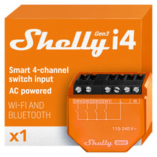 Carica l'immagine nel visualizzatore di Gallery, Shelly i4 Gen3 | Controller Wi-Fi a 4 Ingressi Digitali per Interruttori Intelligenti Shelly | 110–240 V | Illuminazione