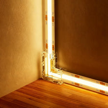 Carica l'immagine nel visualizzatore di Gallery, 12 connettori per strisce LED COB LED, connettori angolari trasparenti, connettore LED, 10 mm, 2 poli, senza saldatura, 
