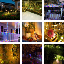Carica l'immagine nel visualizzatore di Gallery, Catena di luci solari per esterni, 20 m, 200 LED, per esterni, filo di rame, IP65, impermeabile, con telecomando, 8 moda