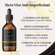 Carica l'immagine nel visualizzatore di Gallery, Siero Vitamina C Viso 100ml, Acido Ialuronico, Niacinamide e Vitamina E