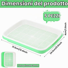 Carica l'immagine nel visualizzatore di Gallery, Hejo 5 Pezzi Vassoio Germinazione,Riutilizzabile Germogliatore per Semi Alimentari,Impilabile Semenzaio Germinazione,Min