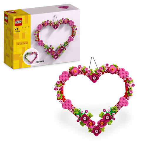 LEGO Cuore Ornamento, Gioco da Costruire per Bambine e Bambini da 9 Anni in su, Decorazione per la Camera da Letto o per la Casa, Accessorio da Muro, Idea Regalo per la Festa della Mamma 40638