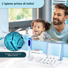 Carica l&#39;immagine nel visualizzatore di Gallery, Ph Pro Heat Porta Spazzolino Elettrico - Porta Testine Spazzolino Elettrico - Supporto per Spazzolino Compatibile per Oral B con Coperchio - Include 4 Copritestine.