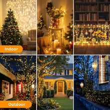 Carica l'immagine nel visualizzatore di Gallery, Luci Solari Esterno, [3 Pacchi] 17M 150 LED Catena Luminosa Esterno Solare IP65 Impermeabili 8 Modalità Filo di Rame Luci Solari da Giardino Decorative Per Festa, Matrimonio, Giardino, Natale, Patio