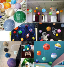 Carica l'immagine nel visualizzatore di Gallery, Solar System Modell Kit per Bambini con 14 Palline in Schiuma, 12 Bastoncini di Bambù, 12 Pigmenti Colorati, per Progett