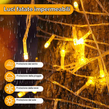 Carica l'immagine nel visualizzatore di Gallery, FairyGlim Catena di luci natalizie con telecomando, 20 m, 200 LED, impermeabile, per esterni, 8 modalità, ideale per gia