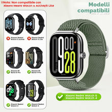 Carica l'immagine nel visualizzatore di Gallery, 2 Pezzi Cinturino Compatibile con Xiaomi Redmi Watch 6/5/4 Uomini Donne,Regolabile Sportiva Nylon Elastico Cinturino per