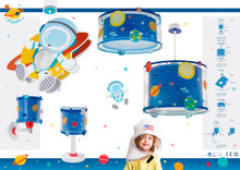 Carica l'immagine nel visualizzatore di Gallery, Dalber lampada applique da parete per bambini Planets pianeti sistema solare blu