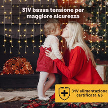 Carica l'immagine nel visualizzatore di Gallery, SALCAR Tenda luminosa LED 6 x 1 m bianco caldo, 9 modalità