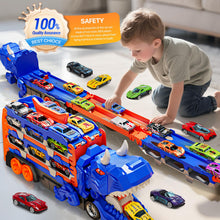 Carica l'immagine nel visualizzatore di Gallery, Sternstunde Camion Giocattolo Per Bambini, Con 12 Auto Da Corsa Macchinine Per Bambini, Auto Giocattolo Portatile Camion