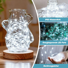 Carica l'immagine nel visualizzatore di Gallery, VIKY® 6 luci a LED con timer, 2 m, 20 LED, micro filo di rame, per interni, funzionamento a batteria, luce bianca fredda