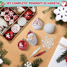 Carica l'immagine nel visualizzatore di Gallery, LEMESO Decorazioni Albero di Natale Rosse e Bianche Palline di Natale 70 pz Ciondoli Natalizi Addobbi Pendenti Ornamenti da Appendere Fiocchi di Neve Ghiaccioli
