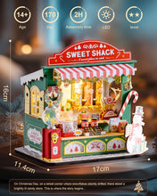Carica l'immagine nel visualizzatore di Gallery, ROBOTIME Kit Casa delle Bambole in Miniatura DIY-Casa di Dolci di Natale, Kit Modello in Legno con Luci LED, Modellismo da Costruire Adulti, Decorazione per la Casa e Regalo di Natale