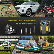 Carica l&#39;immagine nel visualizzatore di Gallery, SYTUNG Compressore Aria Portatile, Compressore Aria Portatile Auto con 3 Adattatori per Ugelli e Luci LED Digitali per Pneumatici per Auto e Altri Prodotti Gonfiabili