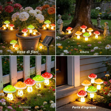 Carica l'immagine nel visualizzatore di Gallery, Joycome 6 LED Fungo Luci Solari da Giardino 8 Modalità Decorazioni Giardino