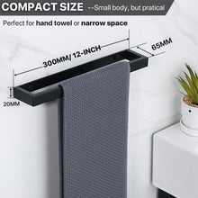 Carica l'immagine nel visualizzatore di Gallery, SAYAYO Portasciugamani Bagno Nero Porta Asciugamano Autoadesivo 30CM