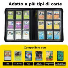 Carica l'immagine nel visualizzatore di Gallery, Raccoglitore Toploader,Album 9 tasche con 216 scomparti per Carte da Collezionabili con 10 Toploader, Libro Porta Carte 