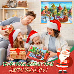 HappyGoLucky Calendario Avvento Bambini 2024, Puzzle 6 * 24 (144 Pezzi) Bambini Regali Natale Bambini Calendario dell Avvento Giochi Bambino Bambina 3-12 Anni Idee Regalo Bambina Bambino 3-12 Anni