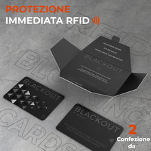 Carica l'immagine nel visualizzatore di Gallery, AKIELO BLACKOUT RFID Protection Card – Scheda Blocco RFID Anti-Frode Ultra Sottile – Proteggi Carte di Credito Contactle