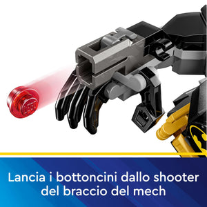 LEGO DC Armatura Mech di Batman, Action Figure Giocattolo da Costruire, Robot Snodabile da Collezione con Minifigure e Batarang, Giochi Creativi per Bambini e Bambine da 6 Anni, Piccolo Regalo 76270