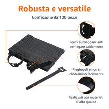 Carica l'immagine nel visualizzatore di Gallery, Amazon Basics Fascette stringicavo regolabili, per organizzare i cavi, 100 pezzi, Nero