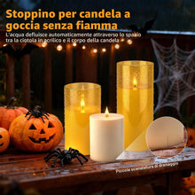 Carica l'immagine nel visualizzatore di Gallery, Set di 2 candele LED impermeabili senza fiamma, con telecomando e timer, candele LED tremolanti grandi per patio, giardi