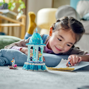 LEGO Disney Frozen La Giostra Magica di Anna ed Elsa, Giocattolo Ispirato al Castello di Frozen con Micro Bambolina della Principessa e Olaf, Giochi Regalo per Bambini e Bambine dai 6 Anni in su 43218