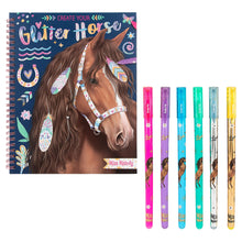 Carica l'immagine nel visualizzatore di Gallery, Depesche 12931 Miss Melody Crea i Tuoi Cavalli Glitterati - Libro da colorare con 30 Pagine per disegnare Motivi di Cava