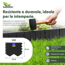 Carica l'immagine nel visualizzatore di Gallery, GARDENIX Bordo per prato, facile da installare, in plastica, nero, 5,15 m, bordatura per aiuole senza scavo, in plastica