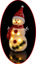 Carica l'immagine nel visualizzatore di Gallery, Bambelaa! Pupazzo di neve con luce LED, rosso, decorazione natalizia illuminato, 42 cm, funzionamento a batteria