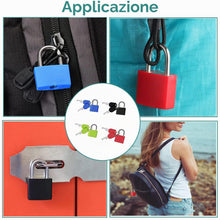 Carica l'immagine nel visualizzatore di Gallery, Lucchetto per Valigia,Lucchetti per Valigie con Chiavi,4Pezzi Mini Lucchetto a Chiave,Lucchetti Armadietto,Lucchetti Val