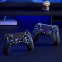 Carica l'immagine nel visualizzatore di Gallery, ECHTPower Controller Wireless per PS4, Joystick con Luci RGB per PS4/Pro/Slim/PC, Batteria da 1000mAH, Doppia Vibrazione, Giroscopio, jack per Cuffie da 3,5mm, Controller Ergonomico e Antiscivolo