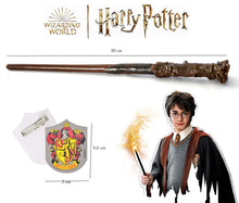 Carica l'immagine nel visualizzatore di Gallery, Bacchetta Harry Potter (30cm) con Stemma Gryffindor in Scatola Clip Unisex, Marrone, 20192