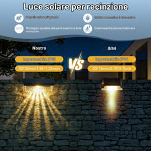 Carica l'immagine nel visualizzatore di Gallery, Bigzom Applique Solare Esterno, 6 Pezzi Lampade Solari per Recinzione IP65 Impermeabili, Lampade Solari per Esterno, Ter