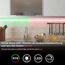 Carica l'immagine nel visualizzatore di Gallery, B.K.Licht Striscia LED Smart RGB, 2m, App, Wi-Fi, alimentazione USB, cambia colore con lo smartphone, adesiva, accorciab