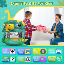 Carica l&#39;immagine nel visualizzatore di Gallery, Macchina Fotografica Bambini Istantanea, CAMCLID 2,4 Pollici Fotocamera Bambini con 32GB Scheda, 12MP/1080P Fotocamera Digitale Bambini Dinosauro, Regali per Ragazzi Ragazze da 3-12 Anni (Verde)