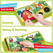 Carica l'immagine nel visualizzatore di Gallery, hahaland Busy Board Libro Montessori Interattivo 1 Anno - Busy Book Sensoriale Educativo Giochi Montessori 1 2 3 Anni - Pannello di Feltro attività Valigetta Montessori Regalo Bambino