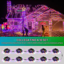 Carica l'immagine nel visualizzatore di Gallery, GlobaLink Lucine 20M 200 LED IP44 Colorate Super Luminose con Telecomando Luci della Stringa di Temporizzazione Regolabi