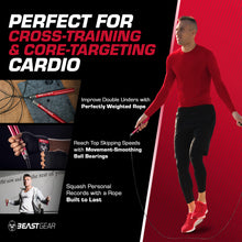 Carica l'immagine nel visualizzatore di Gallery, Beast Gear Corda per Saltare Professionale - Jump Rope Regolabile per Allenamento in Palestra con Manici in Alluminio - Per Boxe, Crossfit e Fitness